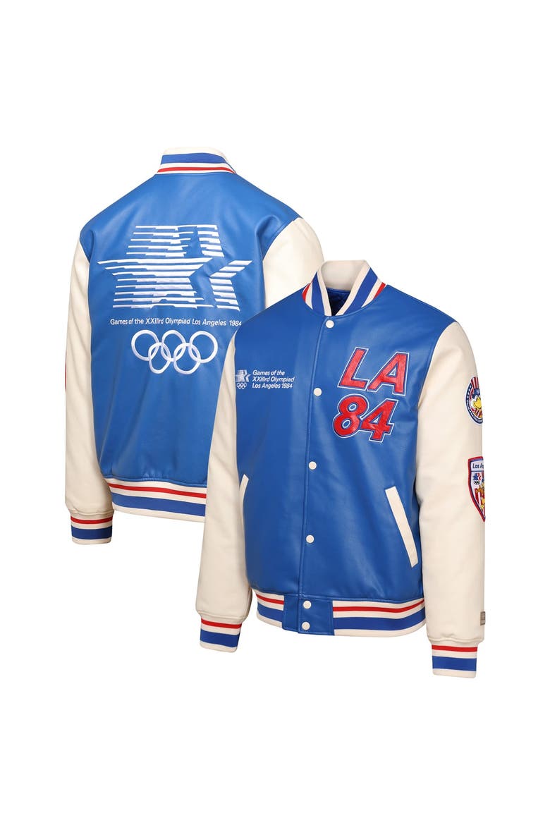 Men's Outerstuff Royal/Cream Los Angeles 1984 Summer Olympics Varsity Full-Snap Jacket, Main, color, Royal