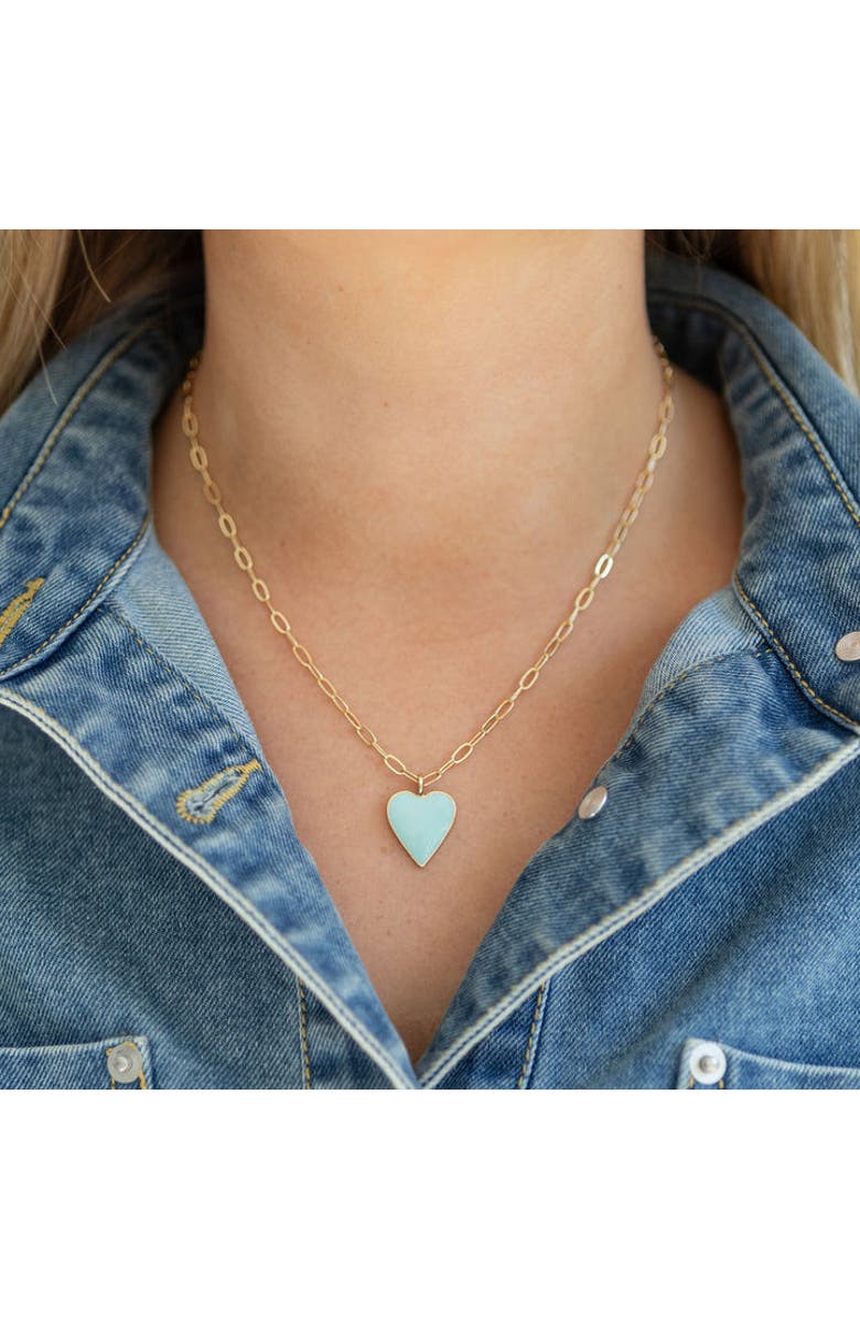 Erin McDermott Jewelry Carolina Blue Heart Necklace, Alternate, color, Blue