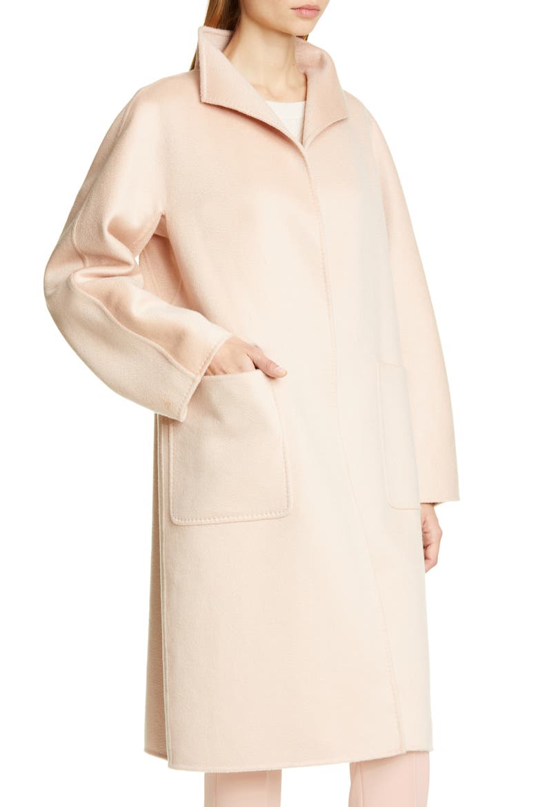 Lilia Double Face Cashmere Car Coat, Alternate, color, PINK