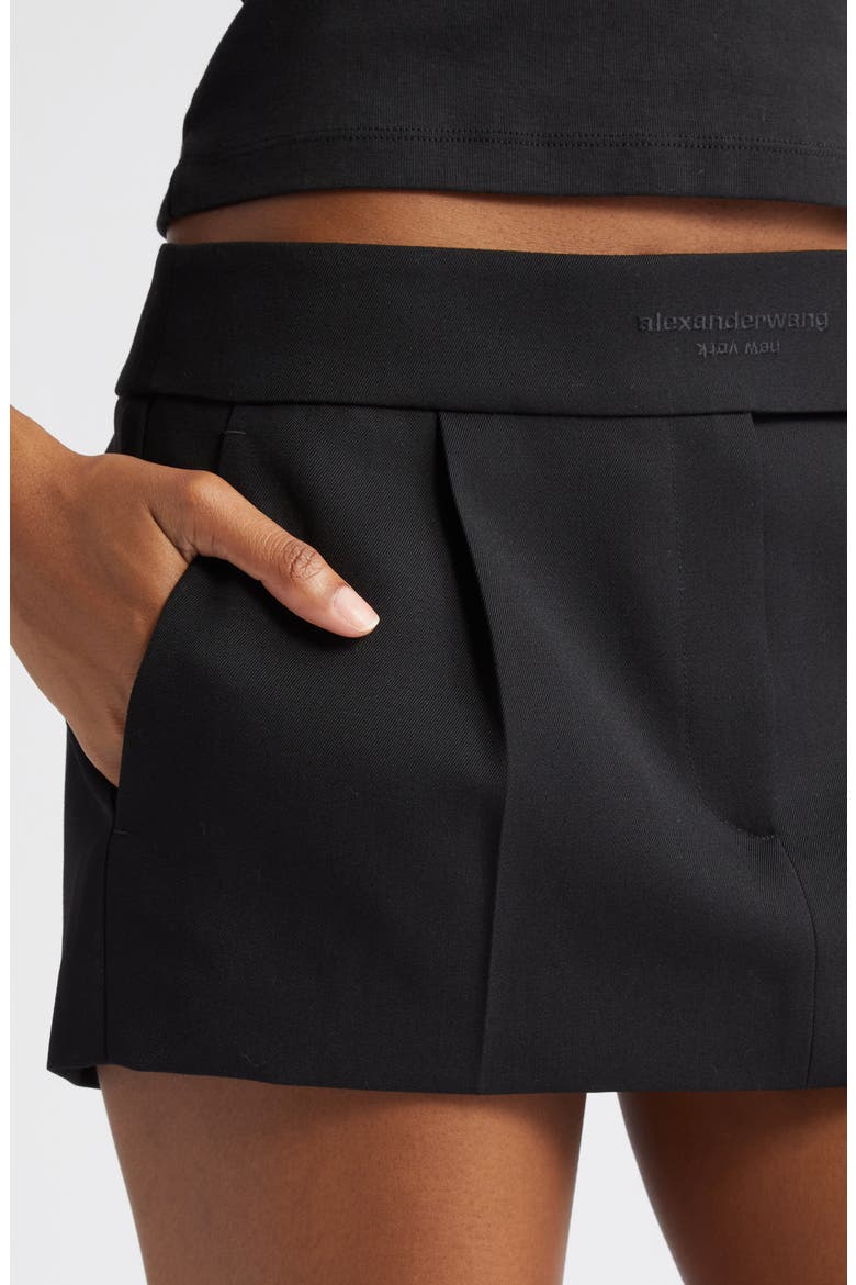 Tailored Wool Miniskort, Alternate, color, 001 BLACK