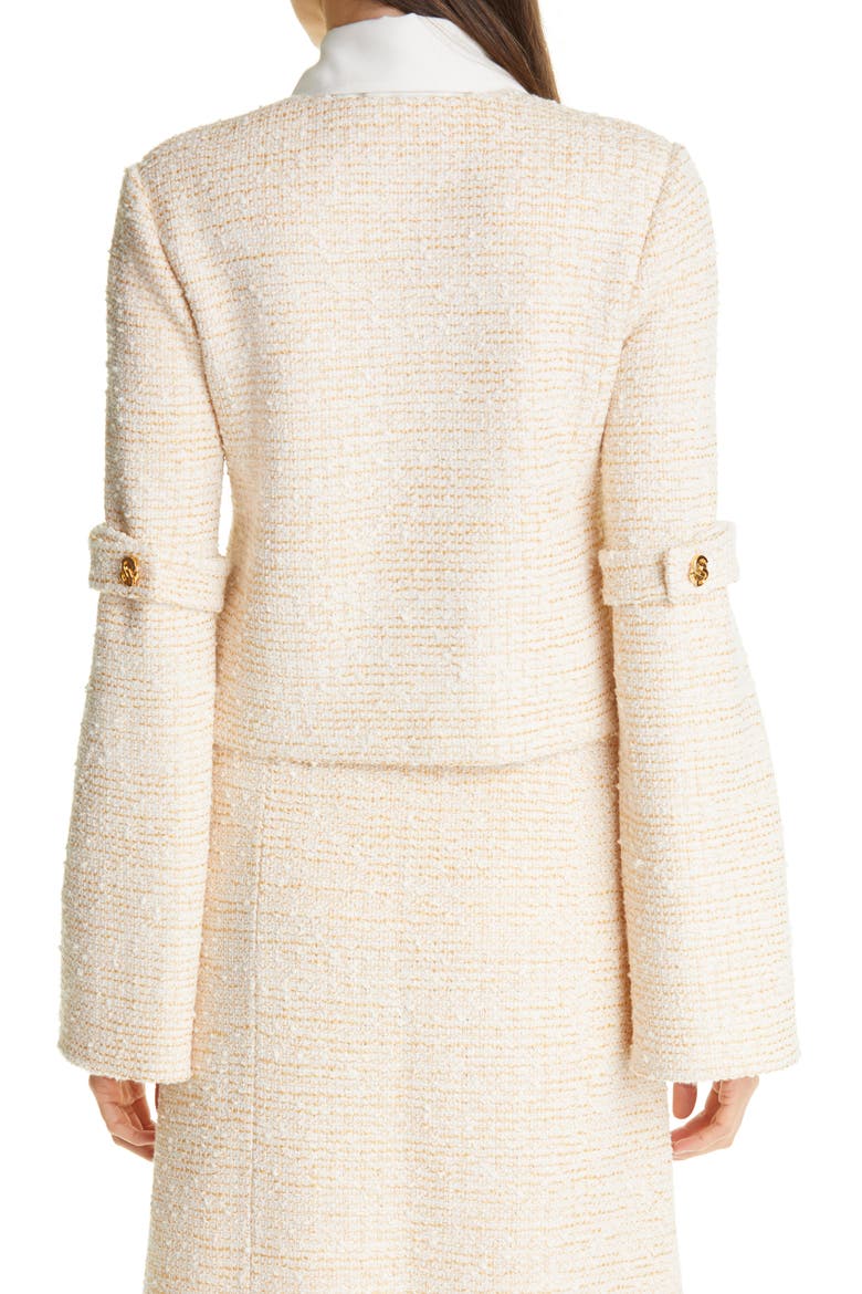 Bouclé Tweed Knit Jacket, Alternate, color, CREAM/ECRU
