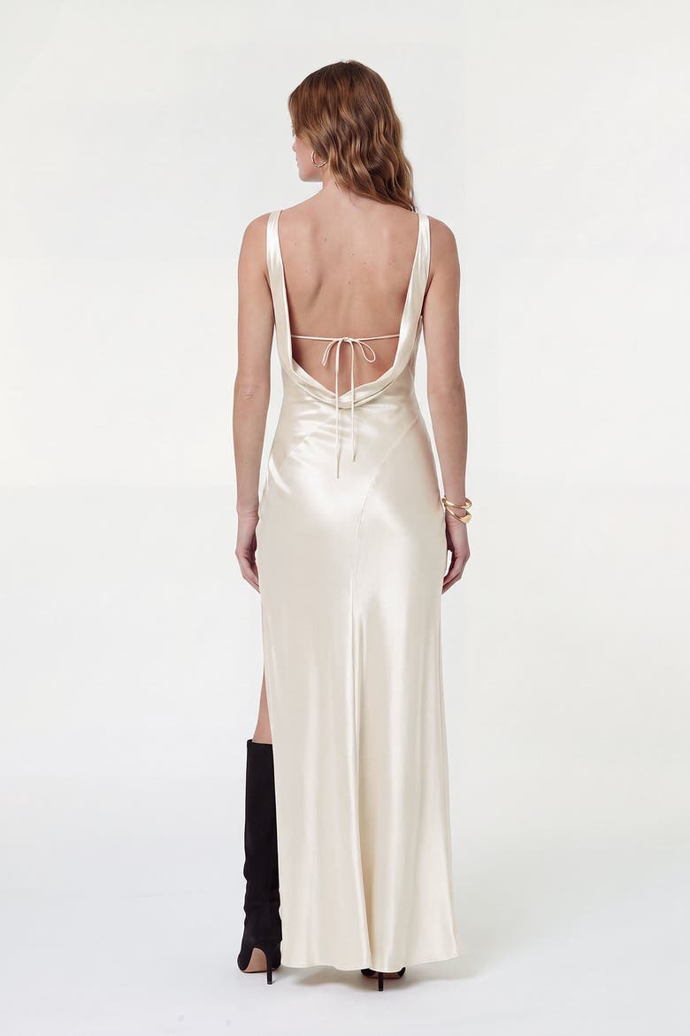 Alfina Double Cowl Gown, Alternate, color, CHALK