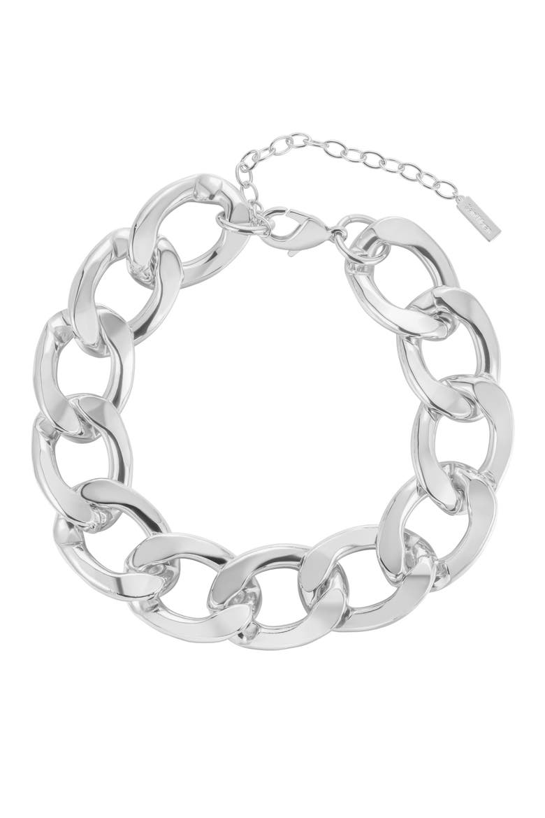 Chunky Curb Chain Necklace, Main, color, SILVER
