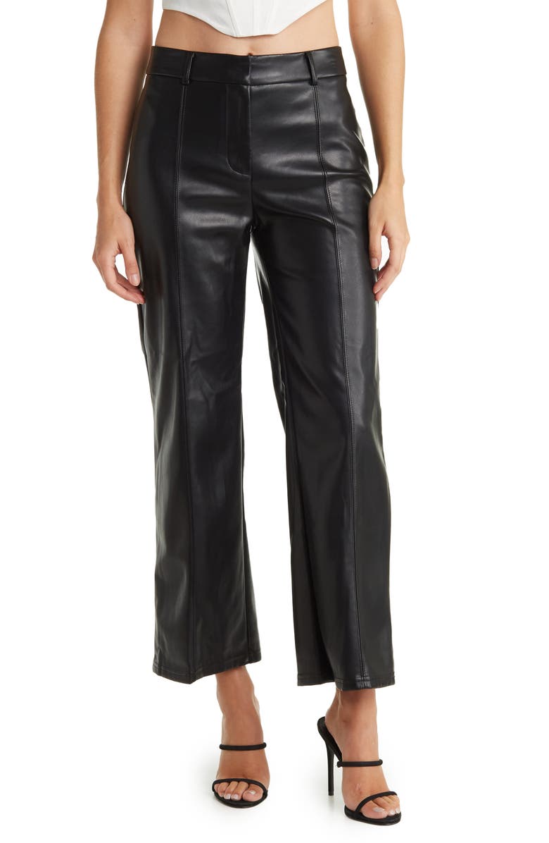 Avec Les Filles Faux Leather Trouser Pants, Main, color,