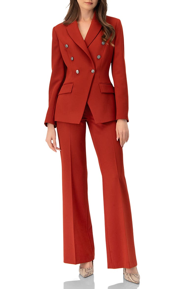 Semi-Flared Trousers, Alternate, color, Chedron