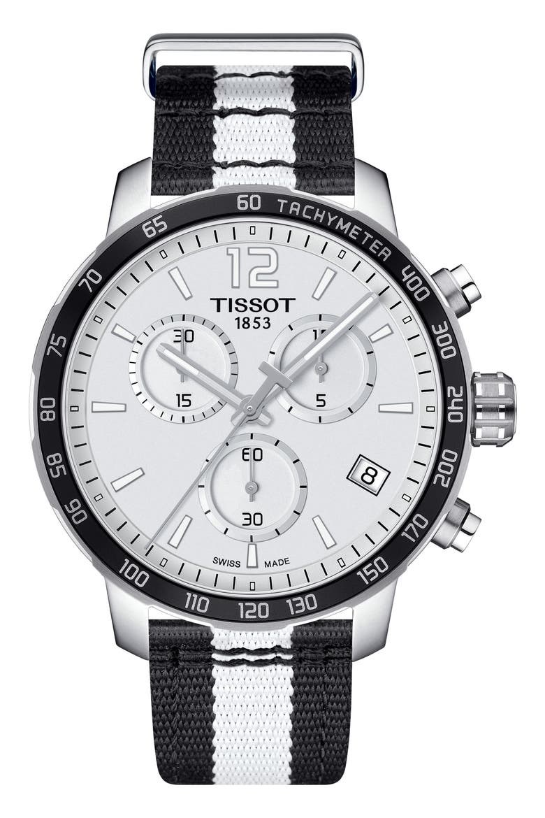 Quikster NBA Chronograph NATO Strap Watch, 42mm, Main, color, NO COLOR