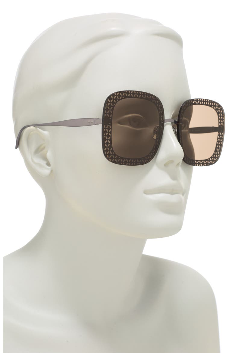 63mm Square Sunglasses, Alternate, color, RUTHENIUM RUTHENIUM BROWN