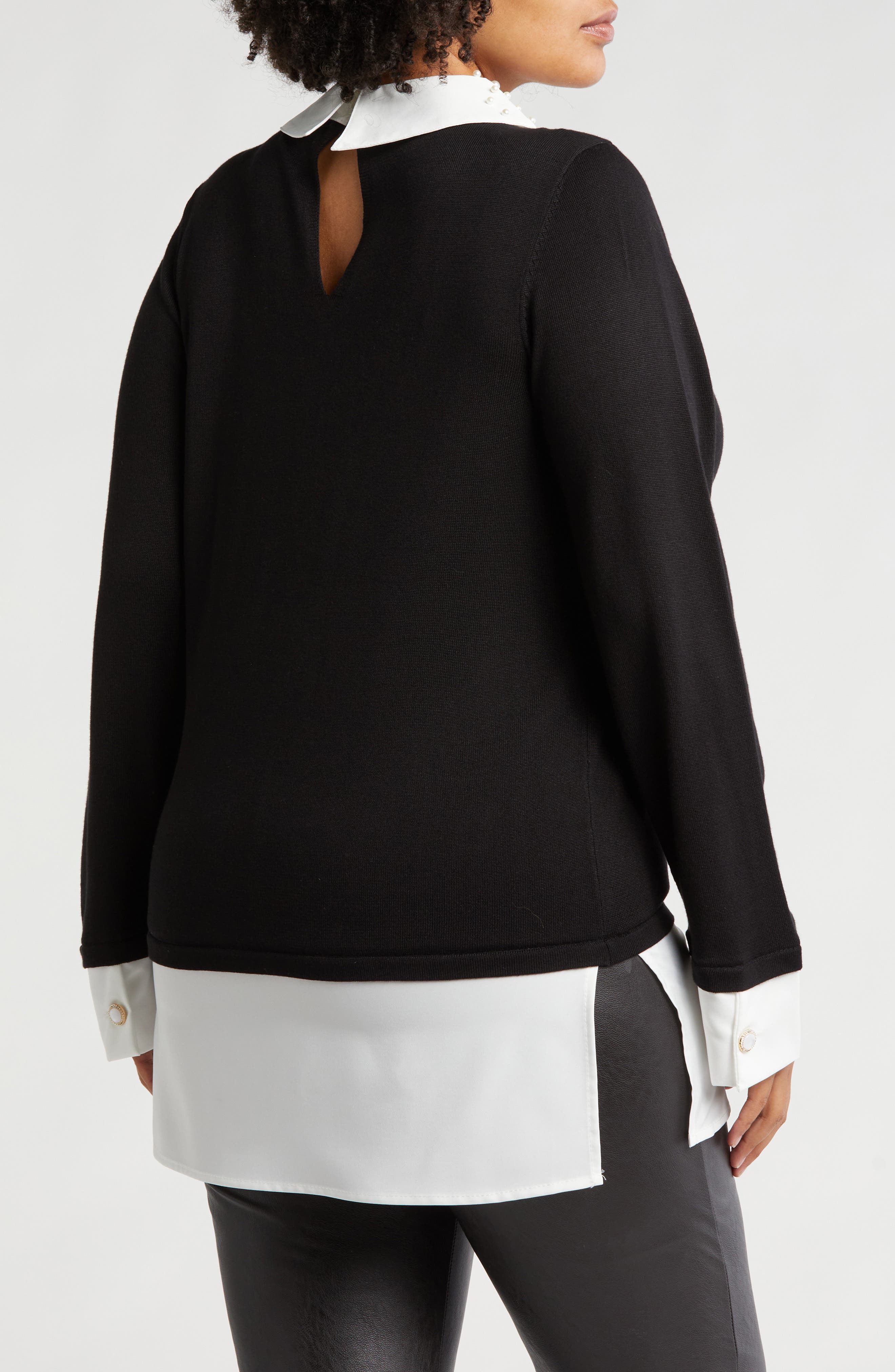 BY DESIGN Prancer Mixed Media Layered Sweater (Women) | Nordstromrack