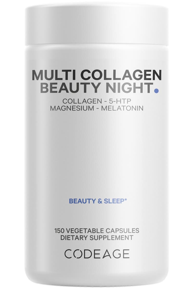 Multi Collagen + Magnesium & Melatonin Beauty Night Supplement, Main, color, White