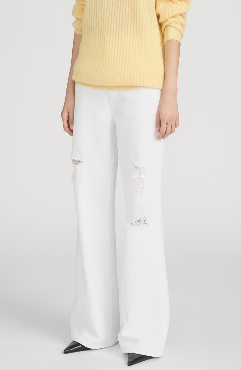 FRAME The Pixie Loose Ripped Wide Leg Jeans, Alternate, color, White Destruct