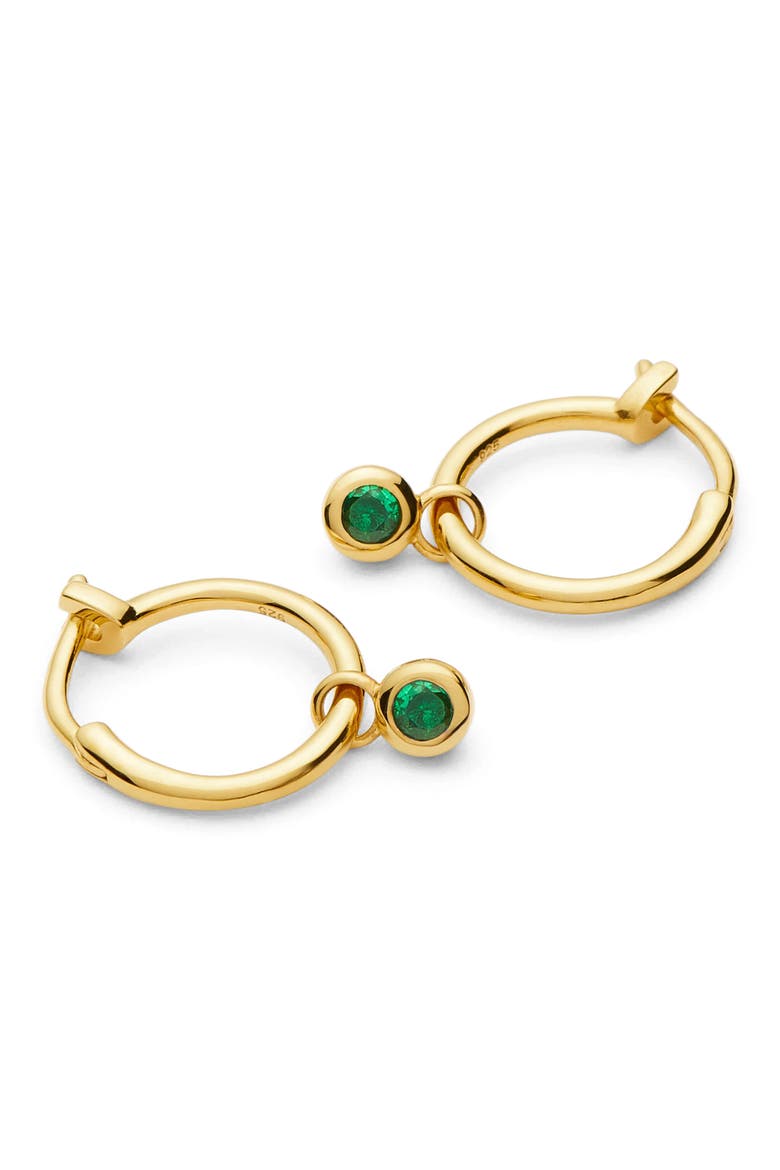 Tennis Charm Mini Hoop Earrings, Main, color, GOLD
