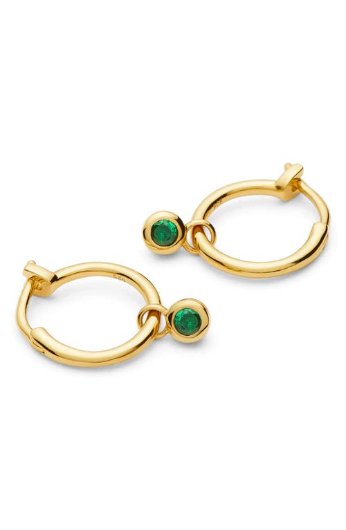 Missoma Tennis Charm Mini Hoop Earrings In Brown
