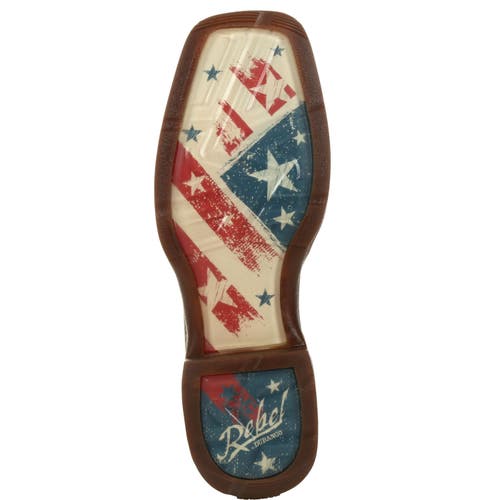 Durango Distressed Flag Embroidery Western Boot In Brown