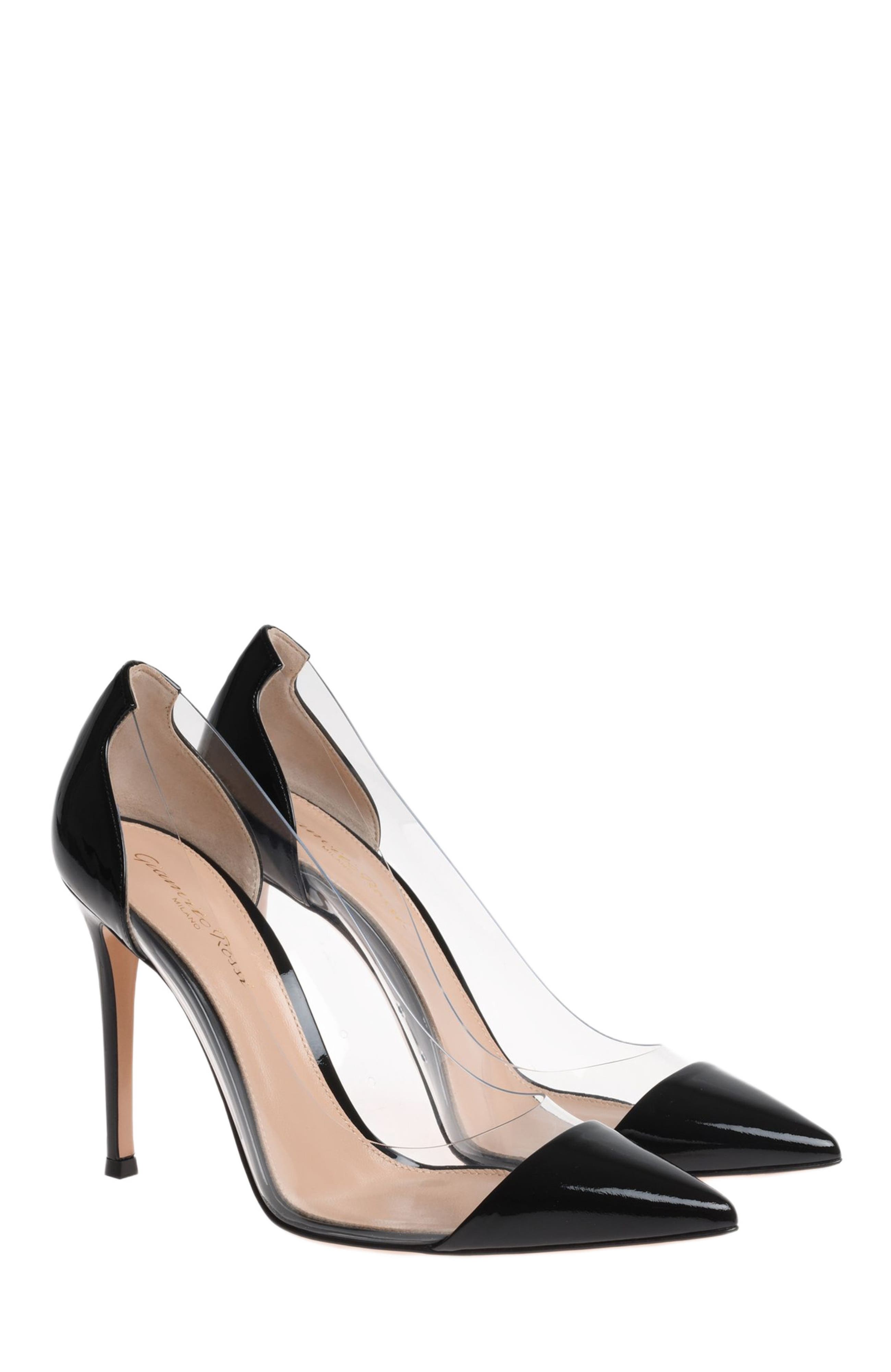 Gianvito Rossi Plexi Pumps, Alternate, color, Black