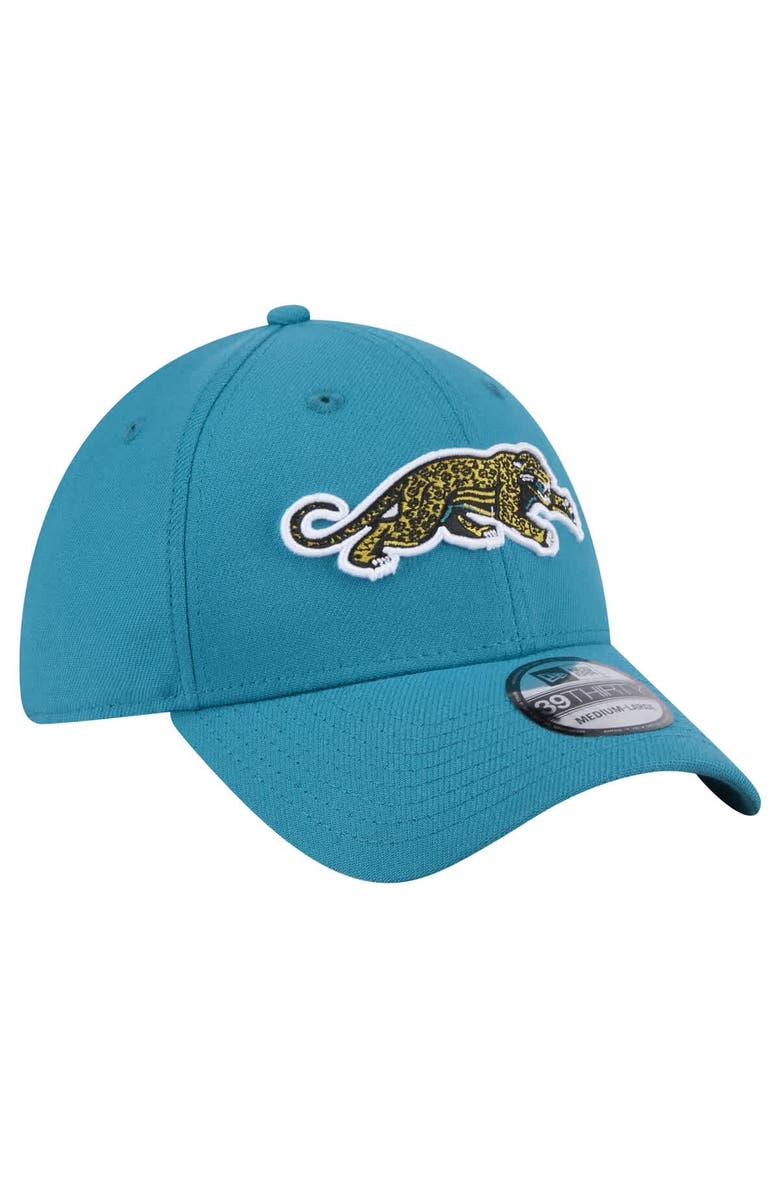 New Era Men
s New Era  Teal Jacksonville Jaguars Throwback Prowler 39THIRTY Flex Hat, Alternate, color, 