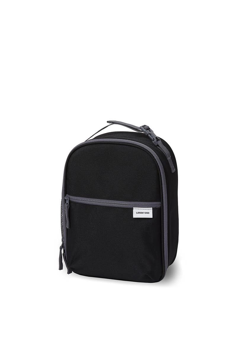 Lands' End Kids Insulated Soft Sided Lunch Box, Main, color, Black