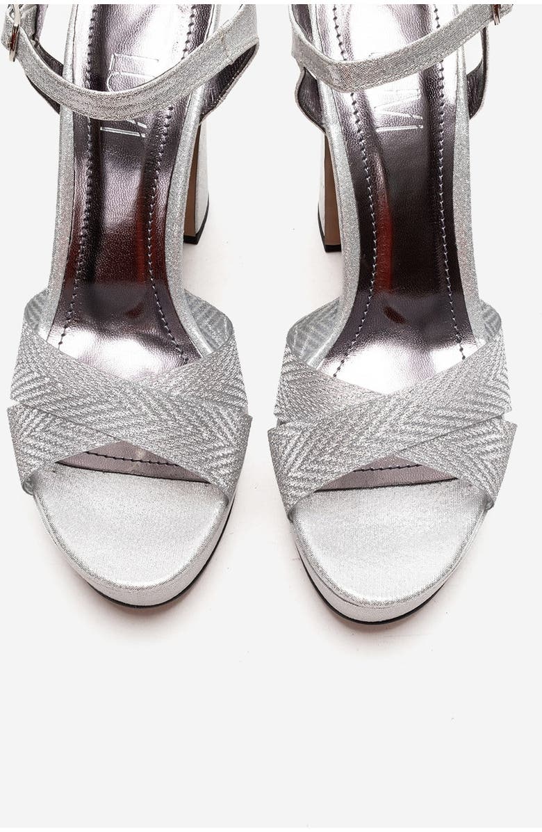 Prologue Shoes Orelion Platform High Heel Sandal, Alternate, color, Silver