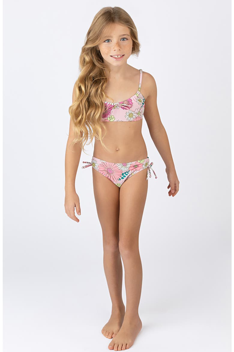 Kids' Retro Blossom Two-Piece Swimsuit, Alternate, color, PINK