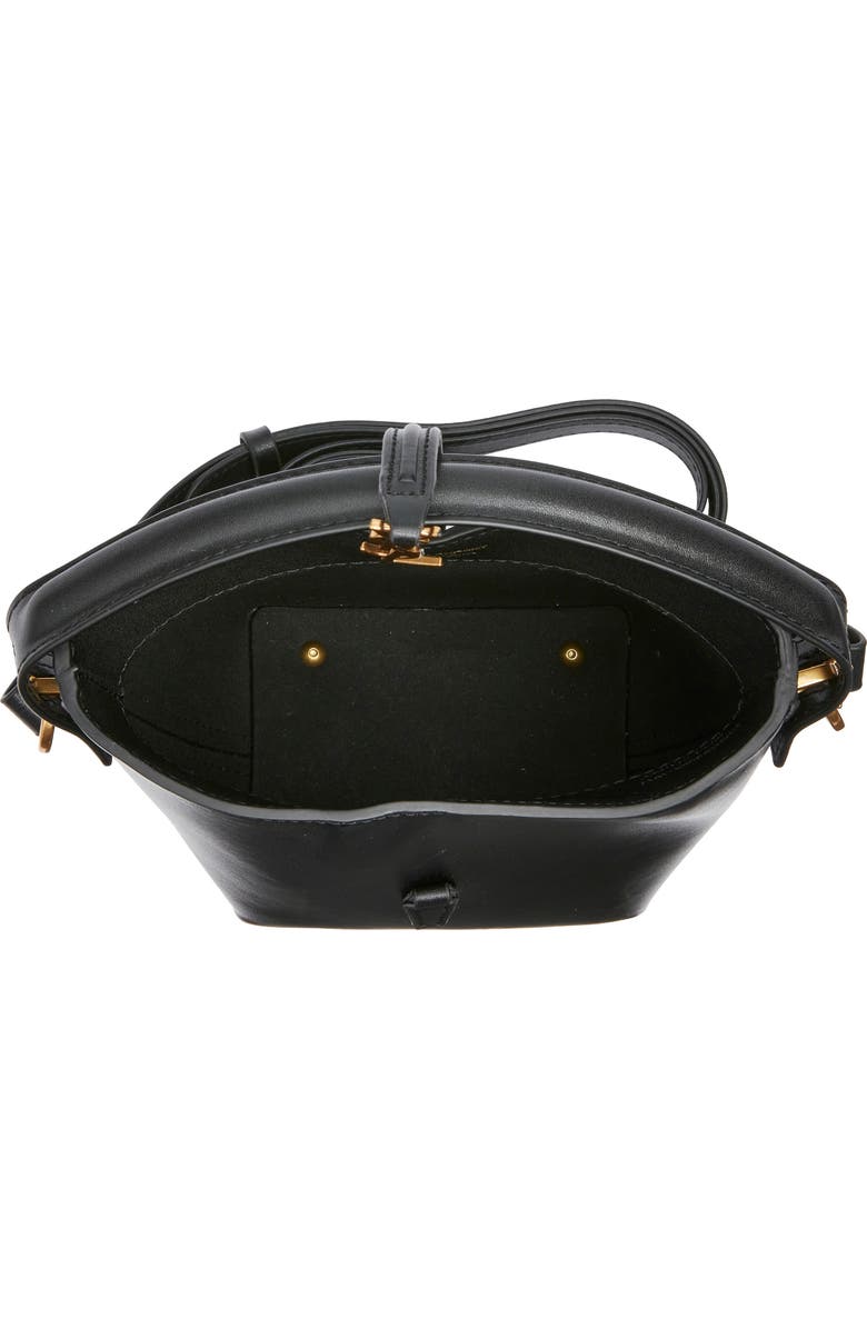 Saint Laurent Micro Le 37 Leather Bucket Bag, Alternate, color, Noir