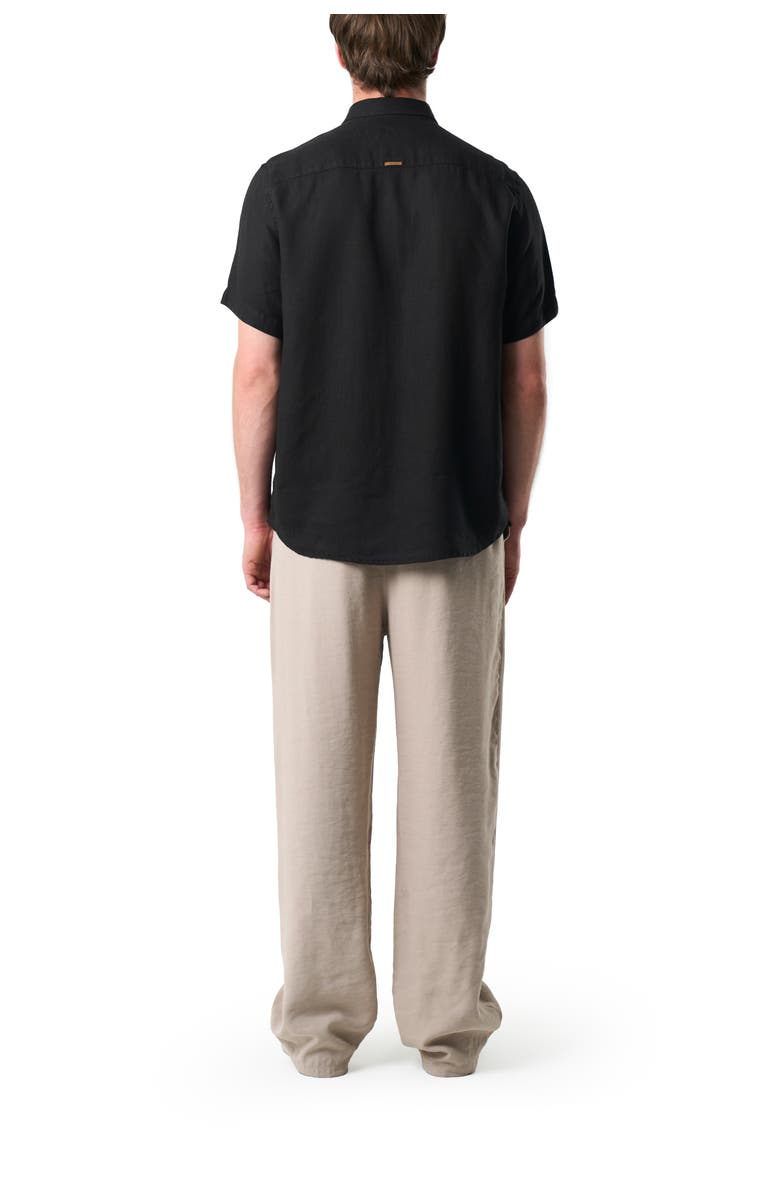 Velez Men Short-Sleeve Linen Shirt with VZ Embroidery., Alternate, color, Black