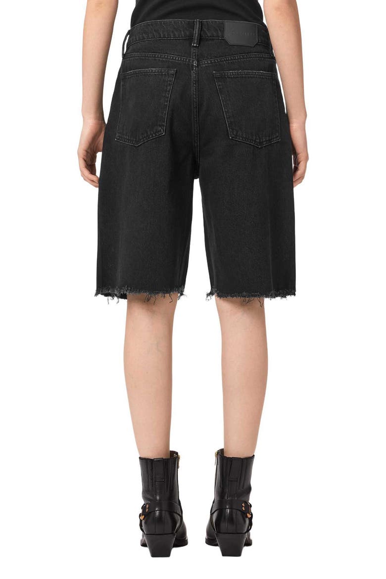 Aki Crossover Denim Shorts, Alternate, color, WASHED BLACK
