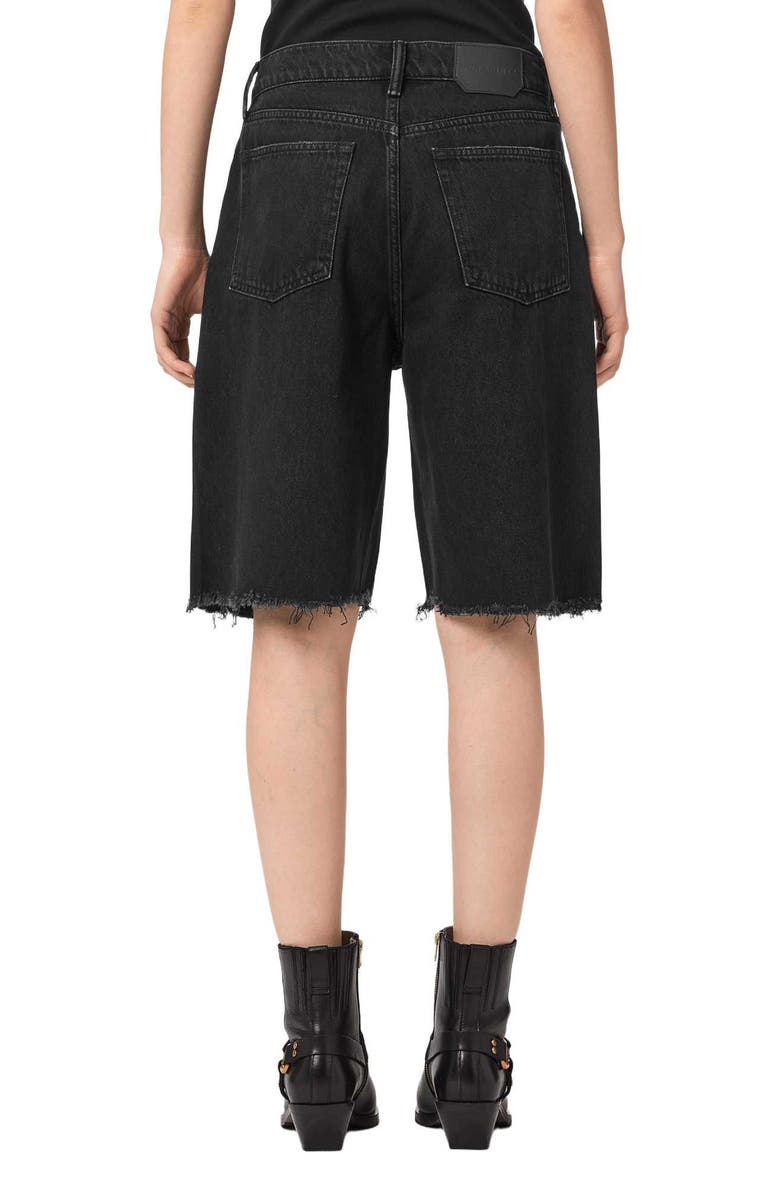 AllSaints Aki Crossover Denim Shorts, Alternate, color, 