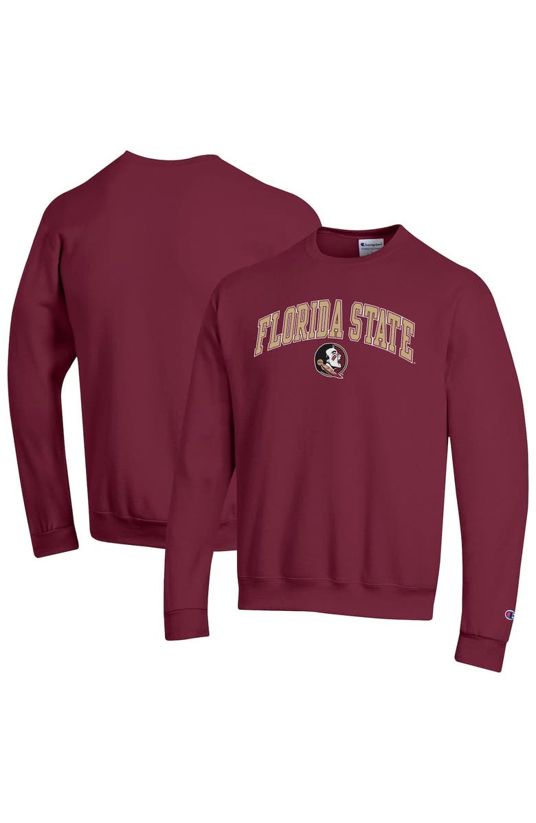 Champion Men's Champion  Garnet Florida State Seminoles Arch Over Logo Pullover Sweatshirt, Alternate, color, 