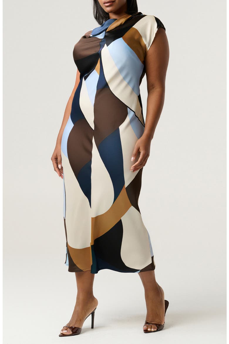 Jorja Geo Print Sleeveless Dress, Alternate, color, GEO TIDES