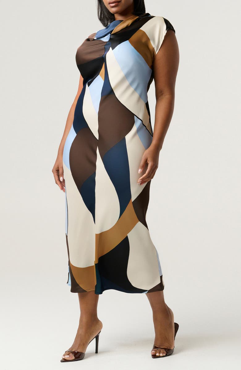 Estelle Jorja Geo Print Sleeveless Dress, Alternate, color, 