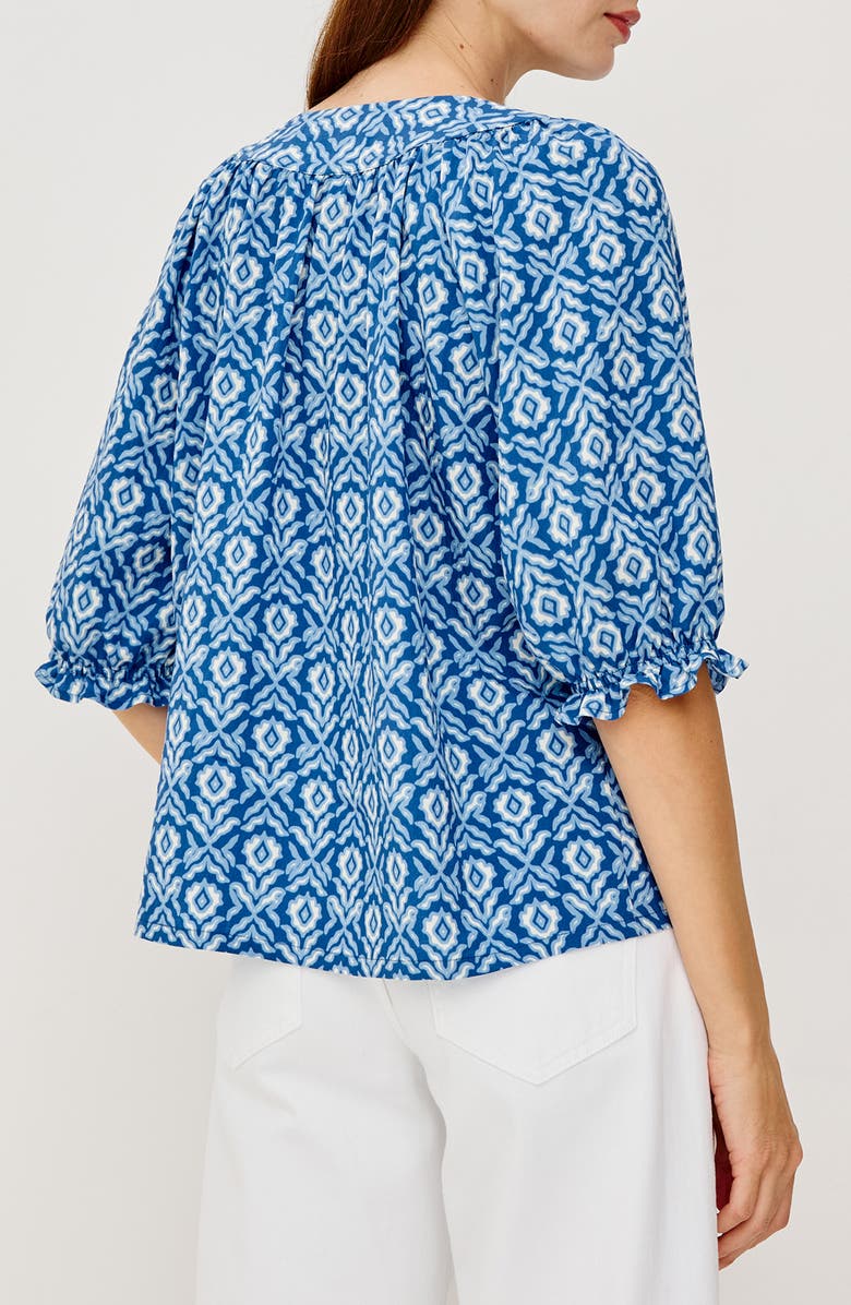 Rails Belina Floral Three-Quarter Sleeve Top, Alternate, color, Blue Ikat