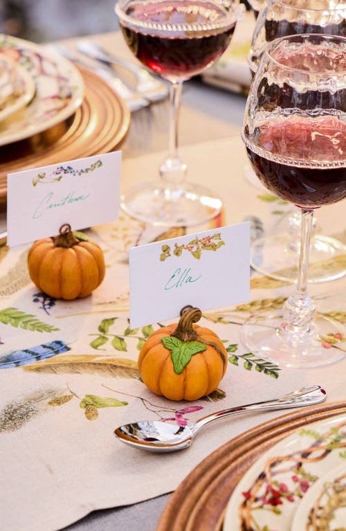 Juliska Forest Walk Pumpkin Set Of 4 Place Card Holders In Orange
