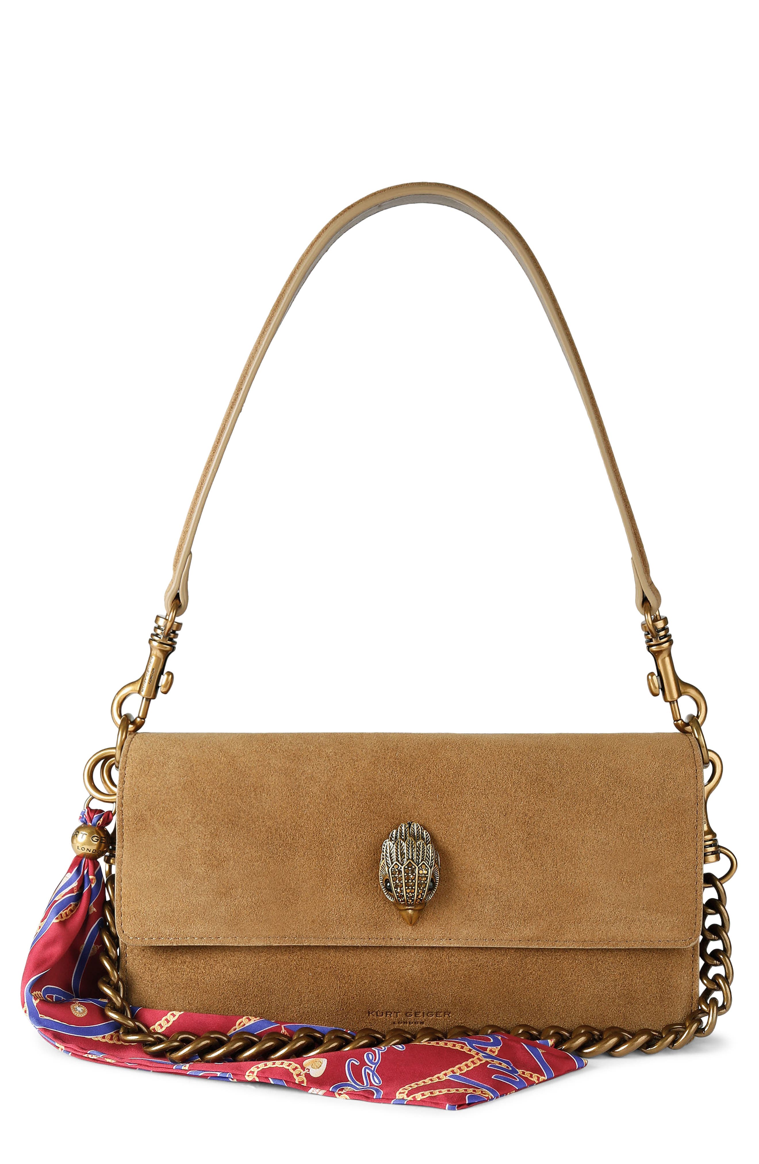Kurt Geiger London Sloane Soft Shoulder Bag, Main, color, Tan