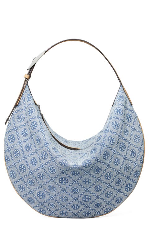 T Monogram Denim Balloon Bag