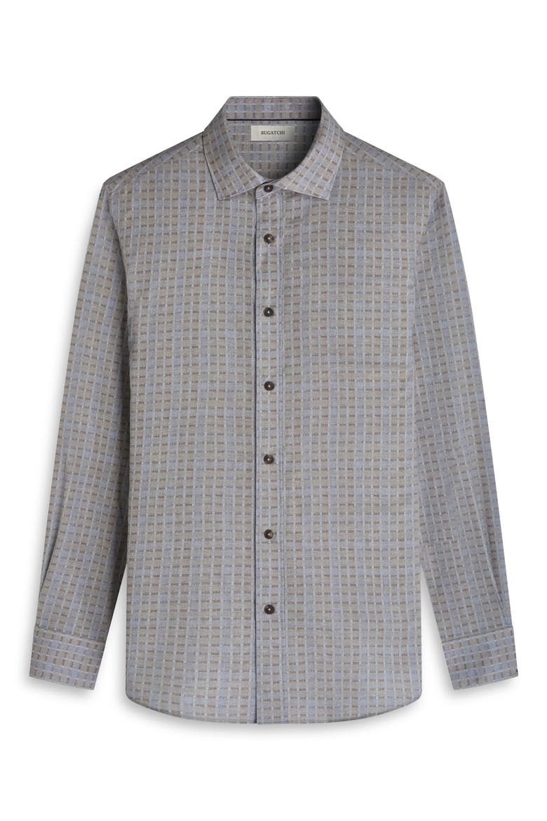Axel Trim Fit Geo Print Cotton Button-Up Shirt, Alternate, color, TAUPE