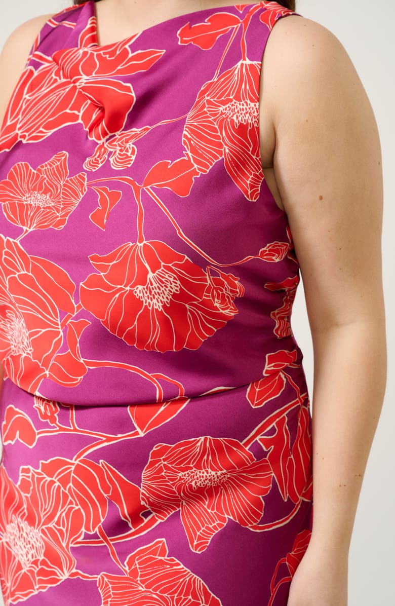 Estelle Ember Sleeveless Cowl Neck Dress, Alternate, color, Purple/ Red Floral Print