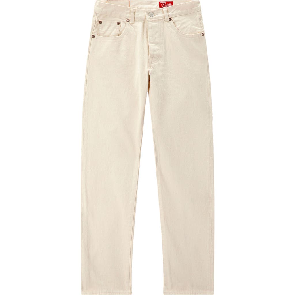 Fortela Johnj Japan Selvedge 5-pocket Regular Fit Ecrù Denim In White