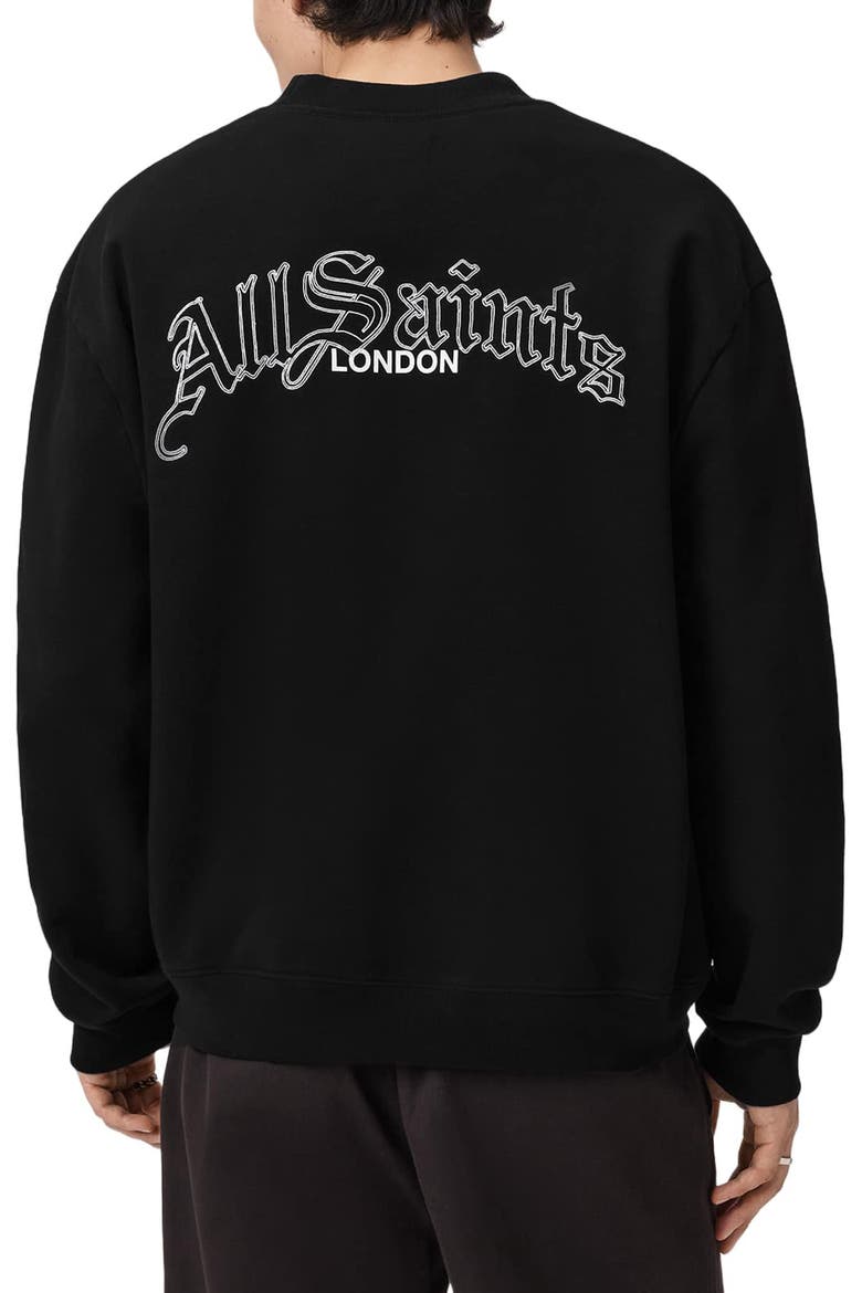 Descent Oversize Embroidered Crewneck Sweatshirt, Alternate, color, WASHED BLACK