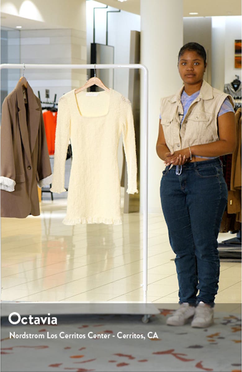 Long Sleeve Smocked Minidress, sales video thumbnail