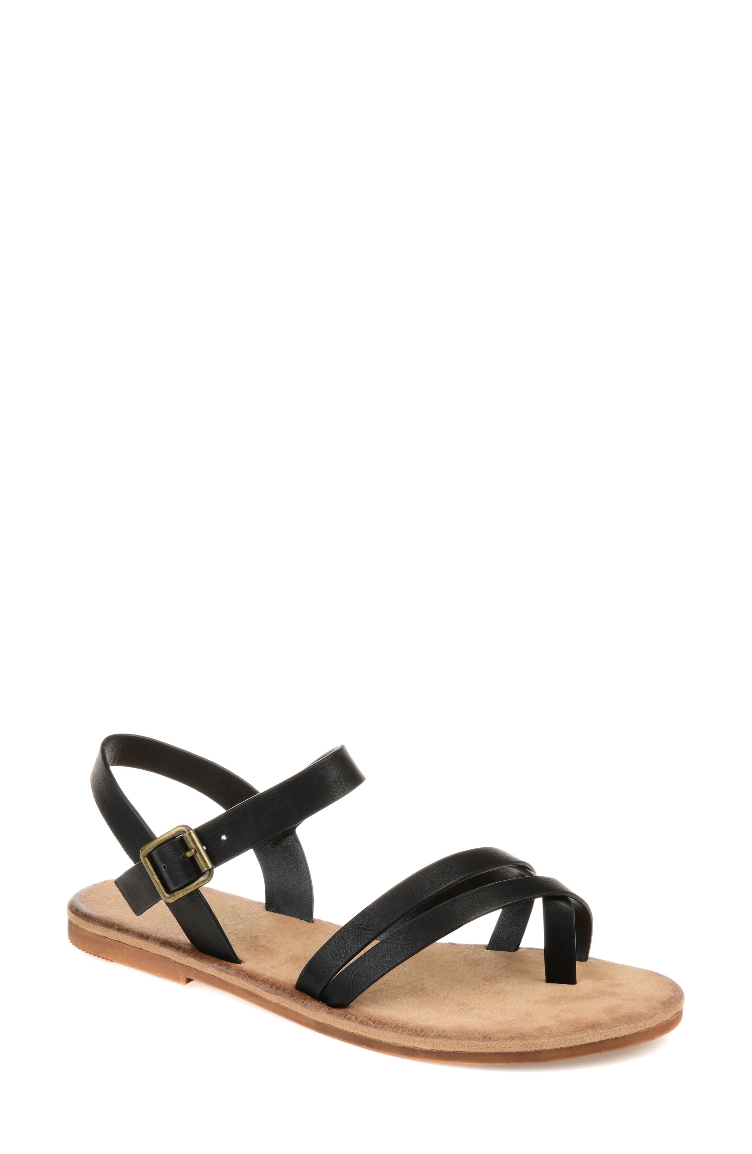 Journee Collection Vasek Strappy Flat Sandal, Main, color, 