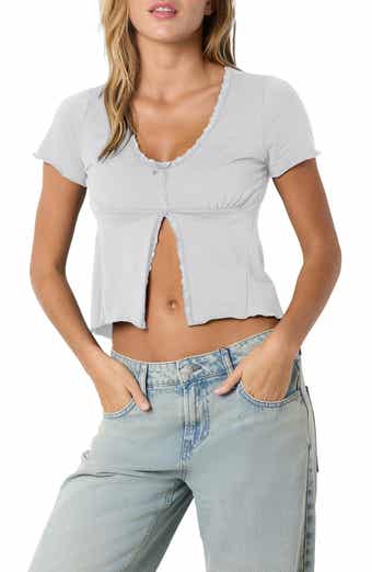 Noisy may Justine Lace Trim Top