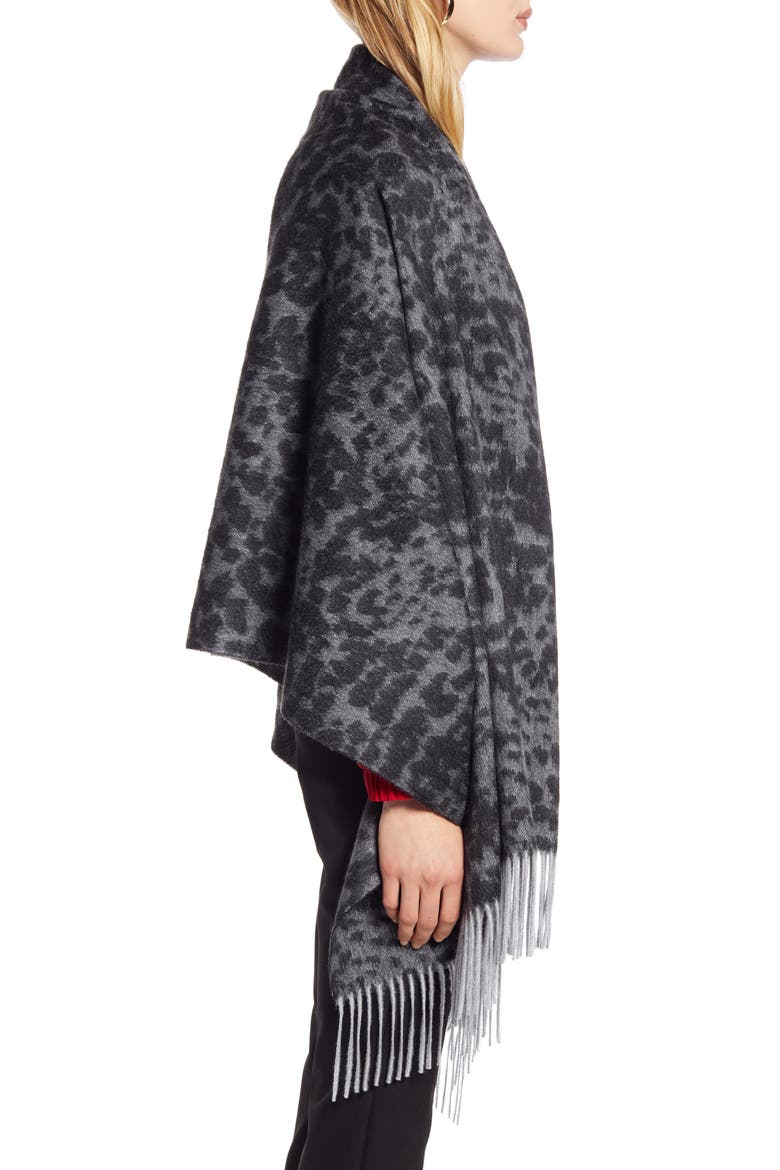 Jacquard Cashmere Wrap, Alternate, color, GREY DARK COMBO