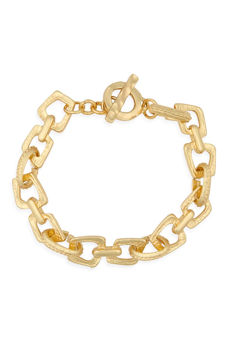 Geometric Link Bracelet, Main, color, GOLD