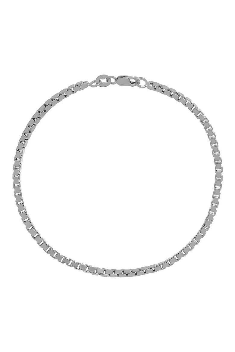 Men's Box Chain Bracelet (Nordstrom Exclusive), Main, color, 14K WHITE GOLD