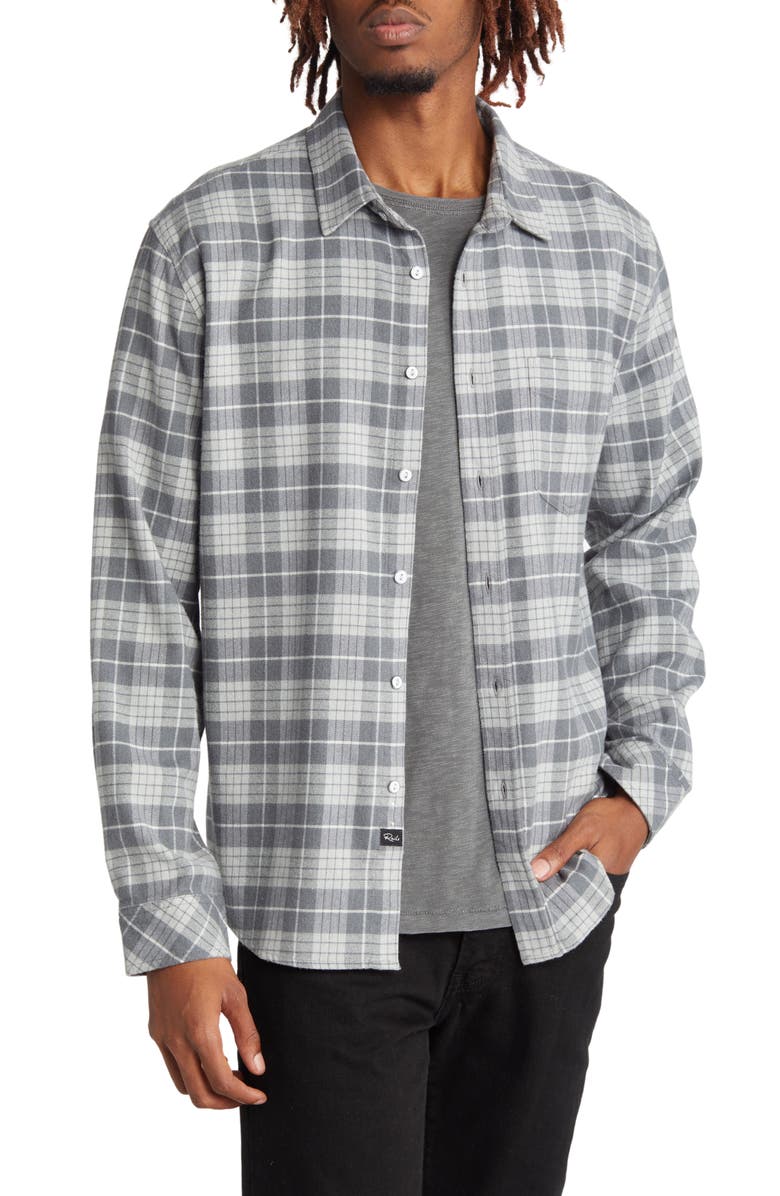 Rails Sussex Plaid Cotton Stretch Flannel Button-Up Shirt, Main, color, 