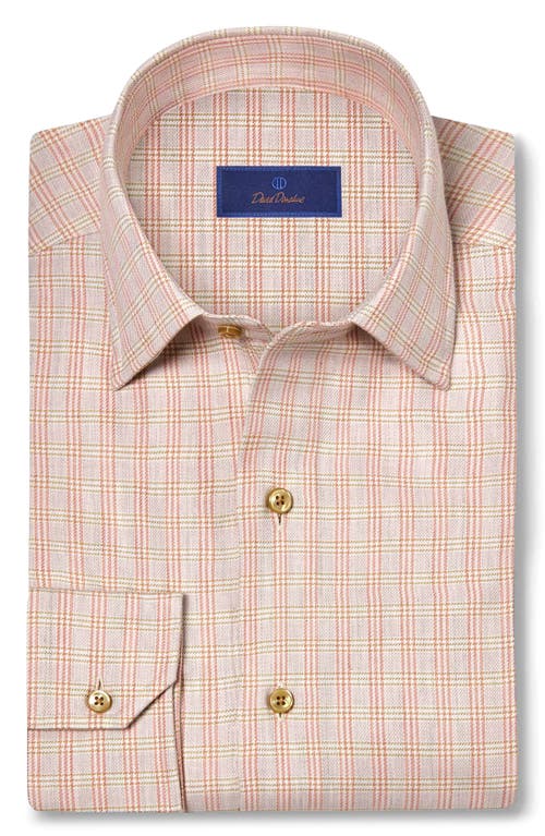 David Donahue Printed Sport Shirt In Neutral