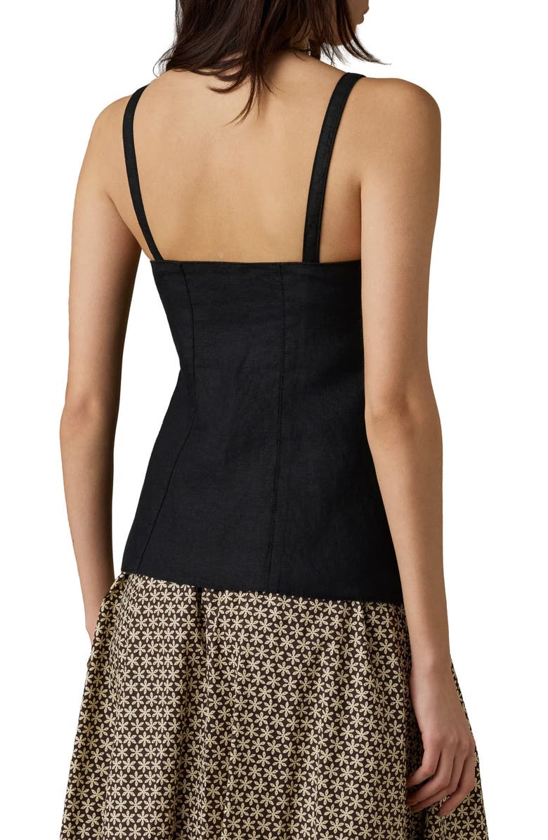 Faherty Sun Strider Milo Linen Button-Up Vest, Alternate, color, Black