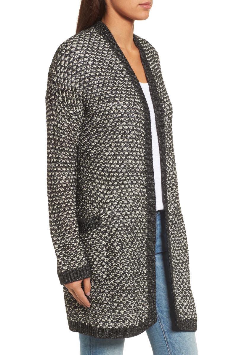 Caslon<sup>®</sup> Textured Boyfriend Cardigan, Alternate, color, 