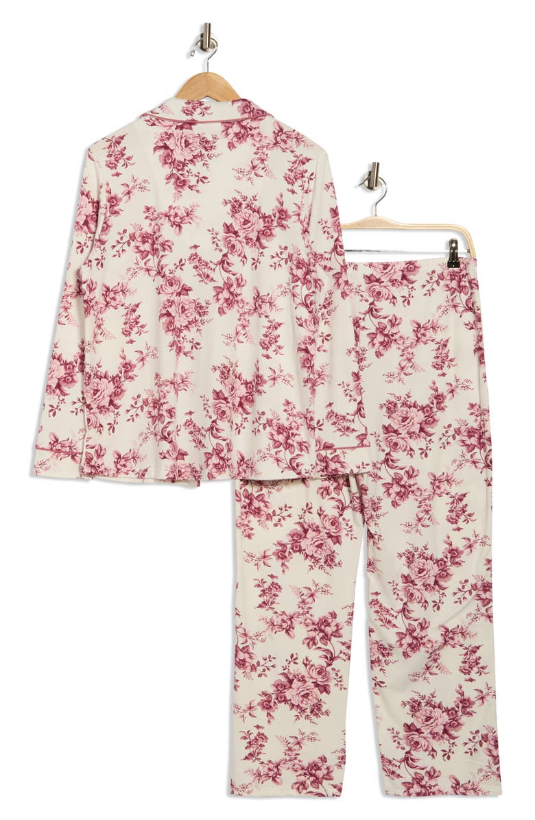Laura Ashley Rose Toile Brushed Pajamas, Alternate, color, 