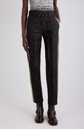 Dries Van Noten Persy Herringbone Wool Straight Leg Pants