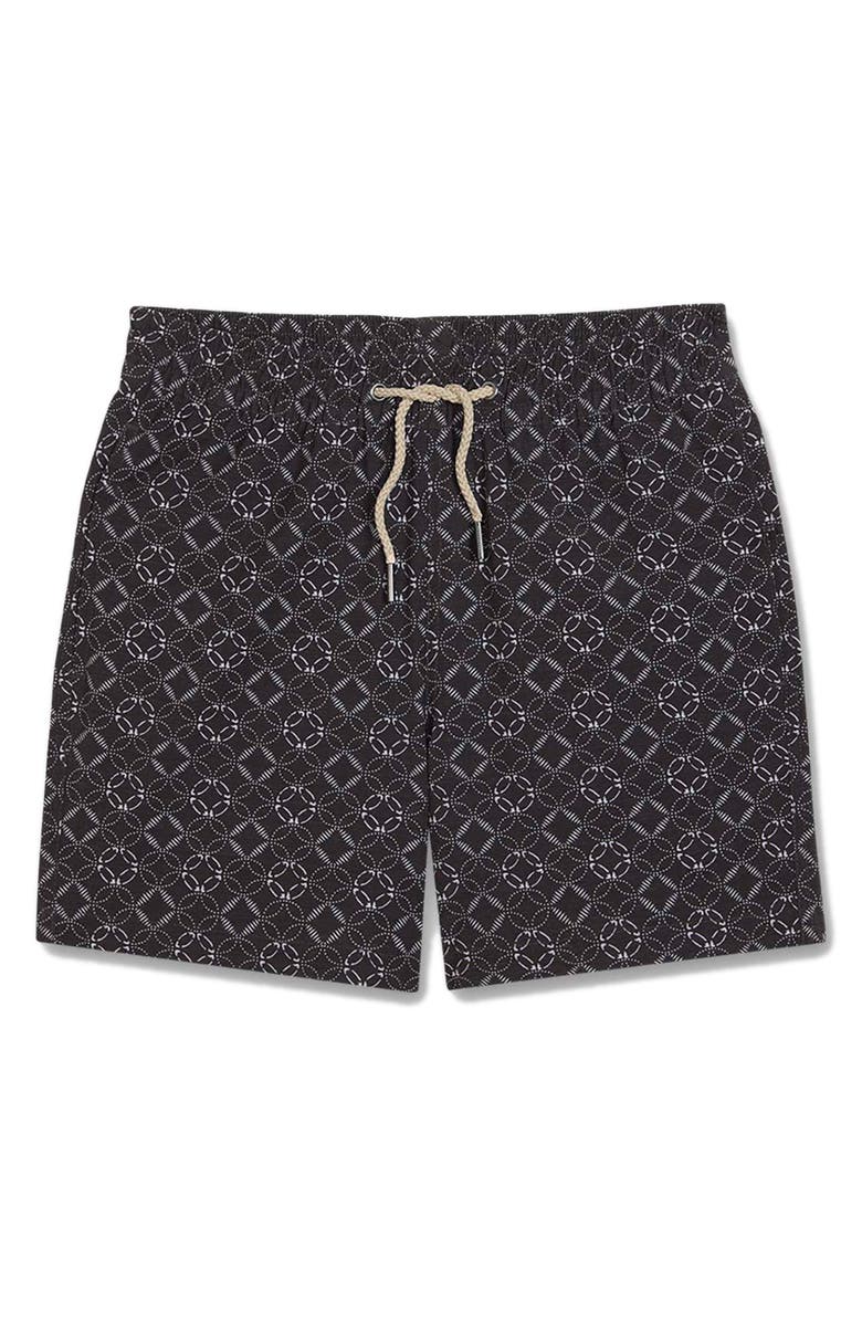 Fair Harbor Kids' Bayberry Water Repellent Swim Trunks, Main, color, Sea Circles